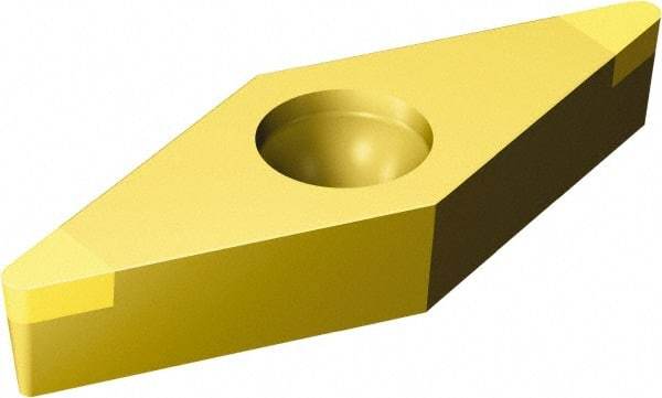 Sandvik Coromant - VBGW332 Grade 7015 CBN Turning Insert - TiN Finish, 35° Diamond, 3/8" Inscr Circle, 3/16" Thick, 1/32" Corner Radius - Industrial Tool & Supply