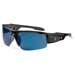 DAGR Blue Mirror Lens Black Safety Glasses - Industrial Tool & Supply