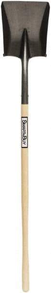 SEYMOUR-MIDWEST - 11-1/2" High x 8-3/4" Wide Square Steel Shovel - 42" Long Wood Straight Handle, Rolled - Industrial Tool & Supply