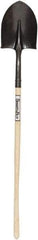 SEYMOUR-MIDWEST - 12" High x 8-3/4" Wide Round Steel Shovel - 42" Long Wood Straight Handle, Rolled - Industrial Tool & Supply
