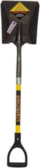 SEYMOUR-MIDWEST - 11-1/2" High x 9" Wide Square Steel Shovel - 29" Long Fiberglass D-Grip Handle, Front Turned - Industrial Tool & Supply