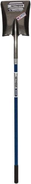 SEYMOUR-MIDWEST - 11-1/2" High x 9" Wide Square Steel Shovel - 46" Long Fiberglass Straight Handle, Front Turned - Industrial Tool & Supply