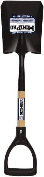 SEYMOUR-MIDWEST - 8" High x 6" Wide Square Steel Shovel - 27" Long Wood D-Grip Handle, Front Turned - Industrial Tool & Supply