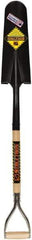 SEYMOUR-MIDWEST - 16" High x 8-7/8" Wide Round Steel Spade - 30" Long Wood D-Grip Handle, Front Turned - Industrial Tool & Supply