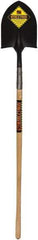 SEYMOUR-MIDWEST - 12" High x 8-3/4" Wide Round Steel Shovel - 48" Long Wood Straight Handle, Rolled - Industrial Tool & Supply