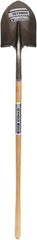 SEYMOUR-MIDWEST - 12" High x 8-3/4" Wide Round Steel Shovel - 48" Long Wood Straight Handle, Front Turned - Industrial Tool & Supply