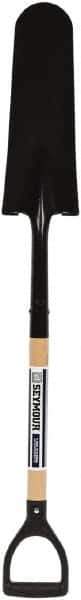 SEYMOUR-MIDWEST - 16" High x 6" Wide Round Steel Spade - 30" Long Wood D-Grip Handle, Front Turned - Industrial Tool & Supply