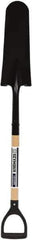 SEYMOUR-MIDWEST - 16" High x 6" Wide Round Steel Spade - 30" Long Wood D-Grip Handle, Front Turned - Industrial Tool & Supply