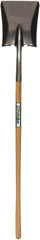 SEYMOUR-MIDWEST - 11-1/2" High x 9-1/4" Wide Square Steel Shovel - 44" Long Wood Straight Handle, Front Turned - Industrial Tool & Supply