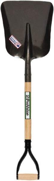 SEYMOUR-MIDWEST - 14" High x 11-1/4" Wide Square Steel Scoop - 26" Long Wood D-Grip Handle, No Step - Industrial Tool & Supply