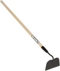 SEYMOUR-MIDWEST - 6-1/4" High x 6" Wide Square Steel Hoe - 48" Long Wood Straight Handle, No Step - Industrial Tool & Supply
