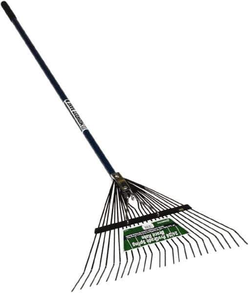 SEYMOUR-MIDWEST - Spring Brace Rake with 54" Straight Aluminum Handle - 1/2" Blade Width, 24 Tines, 13" Tine Length - Industrial Tool & Supply