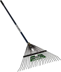 SEYMOUR-MIDWEST - Spring Brace Rake with 54" Straight Aluminum Handle - 1/2" Blade Width, 24 Tines, 13" Tine Length - Industrial Tool & Supply