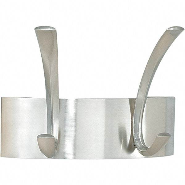 Safco - 2 Hooks, 7" Long x 4-1/2" Deep, Steel Wall/Door Hat/Coat Hook - 5-1/4" High - Industrial Tool & Supply
