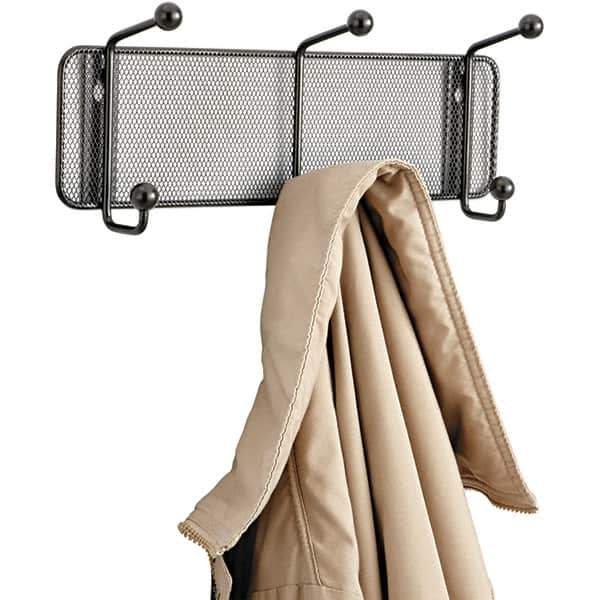 Safco - 3 Hooks, 14-3/4" Long x 3" Deep, Steel Wall/Door Hat/Coat Hook - 5-1/2" High - Industrial Tool & Supply