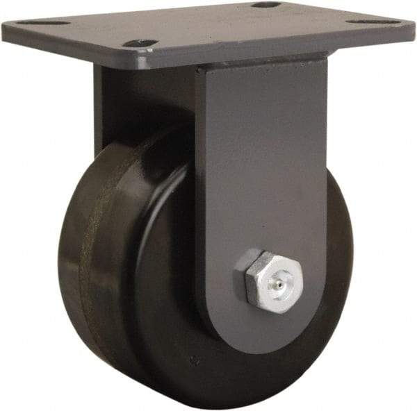 Hamilton - 6" Diam x 3" Wide x 8" OAH Top Plate Mount Rigid Caster - Phenolic, 2,000 Lb Capacity, Tapered Roller Bearing, 5-1/4 x 7-1/4" Plate - Industrial Tool & Supply