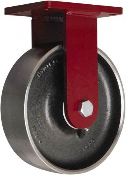 Hamilton - 10" Diam x 3" Wide x 11-1/2" OAH Top Plate Mount Rigid Caster - Forged Steel, 3,200 Lb Capacity, Sealed Precision Ball Bearing, 5 x 7" Plate - Industrial Tool & Supply