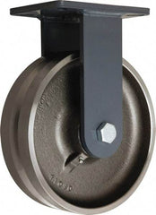 Hamilton - 10" Diam x 3" Wide, Forged Steel Rigid Caster - 4,500 Lb Capacity, Top Plate Mount, 5-1/4" x 7-1/4" Plate, Straight Roller Bearing - Industrial Tool & Supply