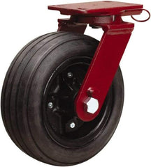 Hamilton - 10" Diam x 4" Wide, Rubber Swivel Caster - 2,000 Lb Capacity, Top Plate Mount, 4-1/2" x 6-1/2" Plate, Tapered Roller Bearing - Industrial Tool & Supply