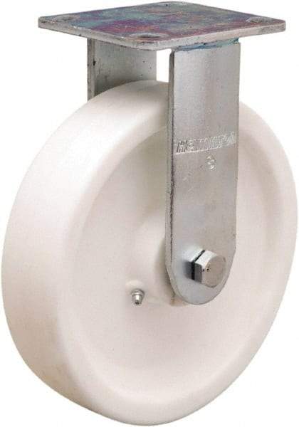 Hamilton - 8" Diam x 2" Wide x 9-1/2" OAH Top Plate Mount Rigid Caster - Polyolefin, 900 Lb Capacity, Delrin Bearing, 4 x 4-1/2" Plate - Industrial Tool & Supply