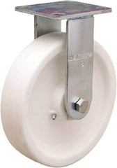 Hamilton - 8" Diam x 2" Wide x 9-1/2" OAH Top Plate Mount Rigid Caster - Polyolefin, 900 Lb Capacity, Delrin Bearing, 4 x 4-1/2" Plate - Industrial Tool & Supply
