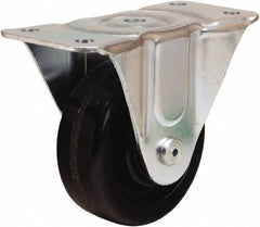 Hamilton - 4" Diam x 1-1/2" Wide x 5" OAH Top Plate Mount Rigid Caster - Phenolic, 375 Lb Capacity, Straight Roller Bearing, 3 x 6-3/16" Plate - Industrial Tool & Supply