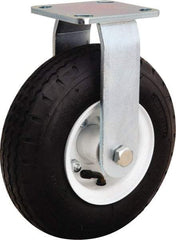 Hamilton - 8" Diam, Rubber Rigid Caster - 330 Lb Capacity, Top Plate Mount, 4" x 4-1/2" Plate, Straight Roller Bearing - Industrial Tool & Supply