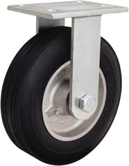 Hamilton - 10" Diam x 2-3/4" Wide, Rubber Rigid Caster - 700 Lb Capacity, Top Plate Mount, 4-1/2" x 6-1/4" Plate, Straight Roller Bearing - Industrial Tool & Supply
