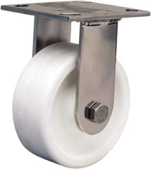 Hamilton - 5" Diam x 2" Wide x 6-1/2" OAH Top Plate Mount Rigid Caster - Polyolefin, 650 Lb Capacity, Delrin Bearing, 3-3/4 x 4-1/2" Plate - Industrial Tool & Supply