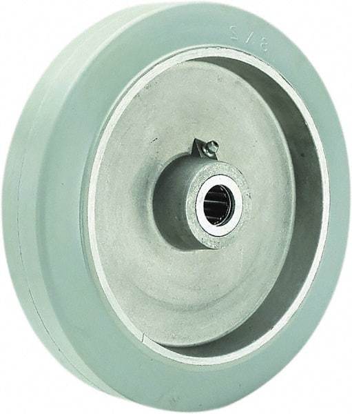 Hamilton - 8 Inch Diameter x 2 Inch Wide, Rubber on Aluminum Caster Wheel - 500 Lb. Capacity, 2-1/4 Inch Hub Length, 1/2 Inch Axle Diameter, Straight Roller Bearing - Industrial Tool & Supply