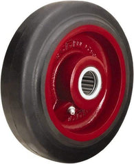 Hamilton - 7 Inch Diameter x 2 Inch Wide, Rubber on Cast Iron Caster Wheel - 450 Lb. Capacity, 2-1/4 Inch Hub Length, 1-3/16 Inch Axle Diameter, Plain Bore Bearing - Industrial Tool & Supply