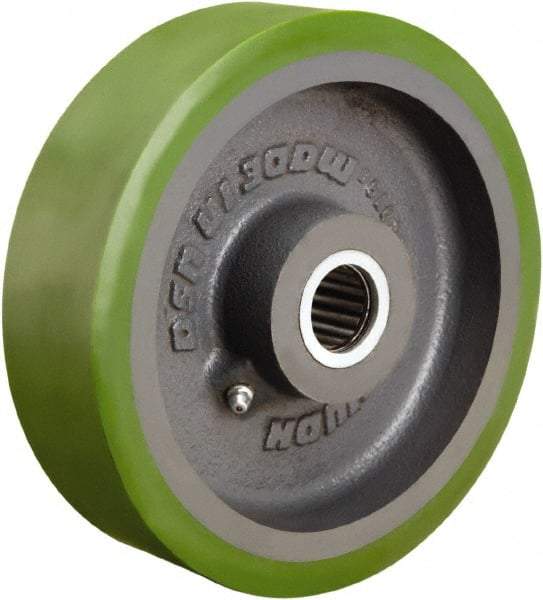 Hamilton - 7 Inch Diameter x 2 Inch Wide, Polyurethane on Cast Iron Caster Wheel - 1,400 Lb. Capacity, 2-1/4 Inch Hub Length, 1 Inch Axle Diameter, Straight Roller Bearing - Industrial Tool & Supply