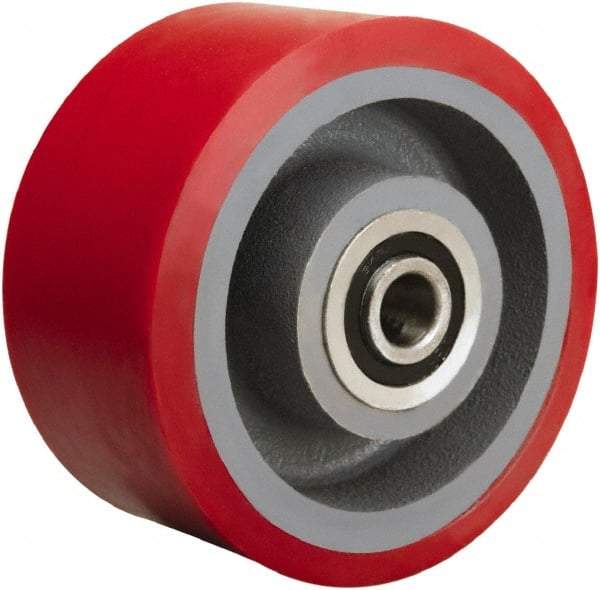 Hamilton - 6 Inch Diameter x 3 Inch Wide, Polyurethane on Cast Iron Caster Wheel - 2,600 Lb. Capacity, 3-1/4 Inch Hub Length, 1-1/4 Inch Axle Diameter, Tapered Roller Bearing - Industrial Tool & Supply