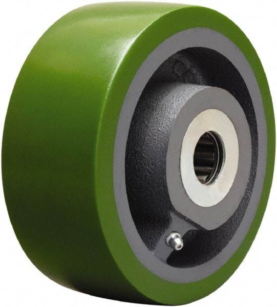 Hamilton - 6 Inch Diameter x 2-1/2 Inch Wide, Polyurethane on Cast Iron Caster Wheel - 1,600 Lb. Capacity, 3-1/4 Inch Hub Length, 1-1/4 Inch Axle Diameter, Straight Roller Bearing - Industrial Tool & Supply