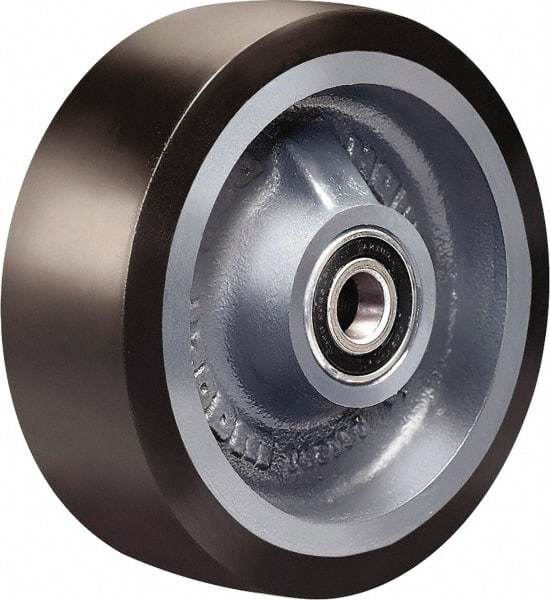 Hamilton - 6 Inch Diameter x 2 Inch Wide, Polyurethane on Cast Iron Caster Wheel - 1,560 Lb. Capacity, 2-1/4 Inch Hub Length, 3/4 Inch Axle Diameter, Sealed Precision Ball Bearing - Industrial Tool & Supply