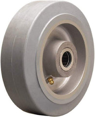 Hamilton - 6 Inch Diameter x 2 Inch Wide, Rubber on Aluminum Caster Wheel - 410 Lb. Capacity, 2-1/4 Inch Hub Length, 3/4 Inch Axle Diameter, Straight Roller Bearing - Industrial Tool & Supply