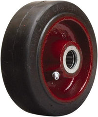 Hamilton - 5 Inch Diameter x 2 Inch Wide, Rubber on Cast Iron Caster Wheel - 350 Lb. Capacity, 2-1/4 Inch Hub Length, 1/2 Inch Axle Diameter, Straight Roller Bearing - Industrial Tool & Supply