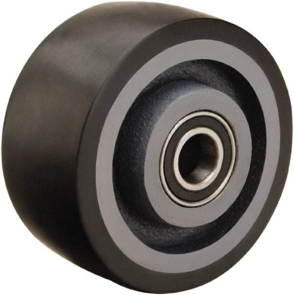 Hamilton - 4 Inch Diameter x 2 Inch Wide, Polyurethane on Cast Iron Caster Wheel - 975 Lb. Capacity, 2-1/4 Inch Hub Length, 1/2 Inch Axle Diameter, Sealed Precision Ball Bearing - Industrial Tool & Supply