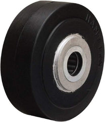 Hamilton - 4 Inch Diameter x 1-1/2 Inch Wide, Rubber on Aluminum Caster Wheel - 200 Lb. Capacity, 1-3/4 Inch Hub Length, 5/8 Inch Axle Diameter, Straight Roller Bearing - Industrial Tool & Supply