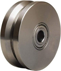 Hamilton - 4 Inch Diameter x 1-3/8 Inch Wide, Stainless Steel Caster Wheel - 600 Lb. Capacity, 1-5/8 Inch Hub Length, 1/2 Inch Axle Diameter, Stainless Steel Precision Ball Bearing - Industrial Tool & Supply