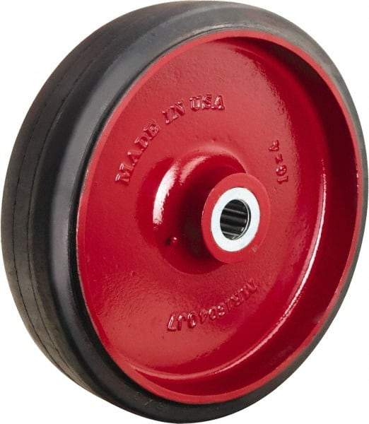 Hamilton - 16 Inch Diameter x 4 Inch Wide, Rubber on Cast Iron Caster Wheel - 1,990 Lb. Capacity, 4-1/4 Inch Hub Length, 1-1/2 Inch Axle Diameter, Straight Roller Bearing - Industrial Tool & Supply