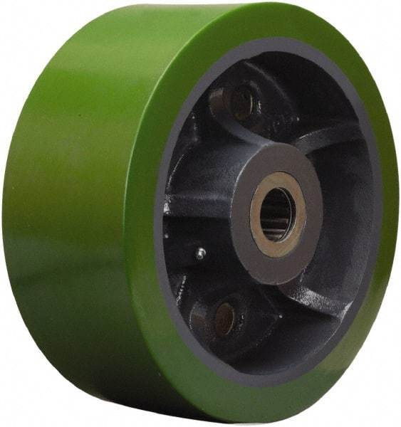 Hamilton - 12 Inch Diameter x 5 Inch Wide, Polyurethane on Cast Iron Caster Wheel - 6,000 Lb. Capacity, 5-1/4 Inch Hub Length, 1-1/4 Inch Axle Diameter, Straight Roller Bearing - Industrial Tool & Supply