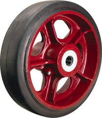 Hamilton - 12 Inch Diameter x 3-1/2 Inch Wide, Rubber on Cast Iron Caster Wheel - 1,370 Lb. Capacity, 4-1/4 Inch Hub Length, 1-1/4 Inch Axle Diameter, Straight Roller Bearing - Industrial Tool & Supply