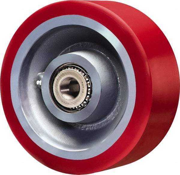 Hamilton - 8 Inch Diameter x 3 Inch Wide, Polyurethane on Forged Steel Caster Wheel - 4,200 Lb. Capacity, 3-1/4 Inch Hub Length, 1 Inch Axle Diameter, Sealed Precision Ball Bearing - Industrial Tool & Supply
