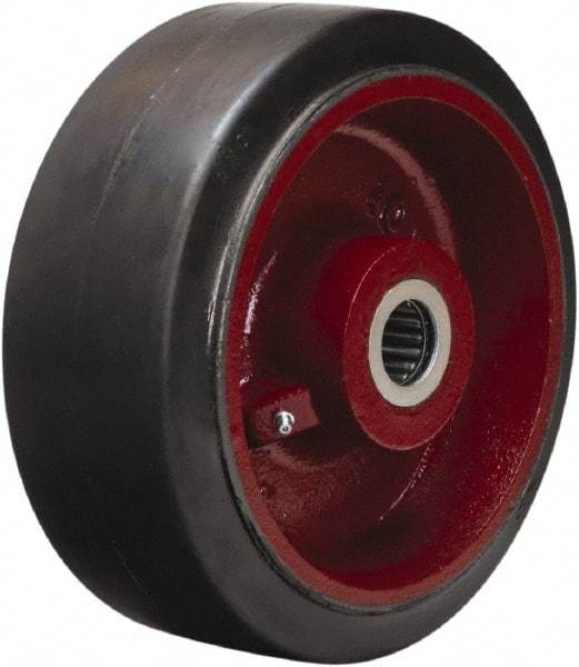 Hamilton - 10 Inch Diameter x 4 Inch Wide, Rubber on Cast Iron Caster Wheel - 1,400 Lb. Capacity, 4-1/4 Inch Hub Length, 1-1/4 Inch Axle Diameter, Tapered Roller Bearing - Industrial Tool & Supply