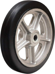 Hamilton - 10 Inch Diameter x 2 Inch Wide, Rubber on Aluminum Caster Wheel - 730 Lb. Capacity, 2-1/4 Inch Hub Length, 1 Inch Axle Diameter, Straight Roller Bearing - Industrial Tool & Supply