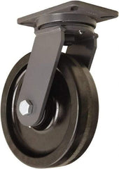Hamilton - 10" Diam x 2-1/2" Wide x 12-1/2" OAH Top Plate Mount Swivel Caster - Phenolic, 2,500 Lb Capacity, Tapered Roller Bearing, 5-1/4 x 7-1/4" Plate - Industrial Tool & Supply