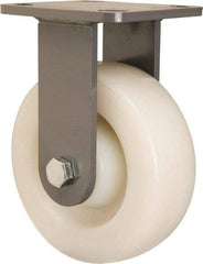 Hamilton - 6" Diam x 2" Wide x 7-1/2" OAH Top Plate Mount Rigid Caster - Nylon, Sealed Precision Ball Bearing, 4 x 4-1/2" Plate - Industrial Tool & Supply