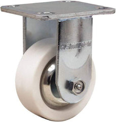 Hamilton - 4" Diam x 1-1/2" Wide x 5-5/8" OAH Top Plate Mount Rigid Caster - Polyolefin, 350 Lb Capacity, Delrin Bearing, 4 x 4-1/2" Plate - Industrial Tool & Supply