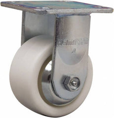 Hamilton - 4" Diam x 2" Wide x 5-5/8" OAH Top Plate Mount Rigid Caster - Polyolefin, 550 Lb Capacity, Delrin Bearing, 4 x 4-1/2" Plate - Industrial Tool & Supply
